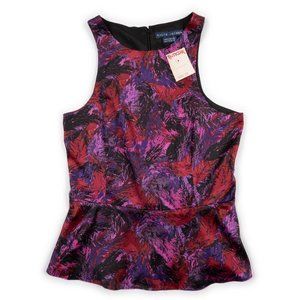 NEW RALPH LAUREN 100% Tussah silk peplum top size S